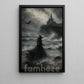 Halloween Witch Canvas Painting, Dark Castle Witch Wall Art Decor, Spooky Season Poster Gift For Witch Lover