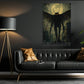 Halloween Mothman Canvas Painting, Red Eyes Cryptid Wall Art Decor, Spooky Season Poster Gift For Mothman Lover