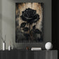 Halloween Gothic Floral Canvas Painting, Black Rose Wall Art Decor, Spooky Season Poster Gift