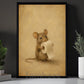 Cute Mouse Toilet Canvas Painting, Tiny Mouse On Toilet Paper Duty Bathroom Wall Art Decor, Restroom Poster Gift For Mouse Lover