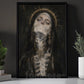 Halloween Creepy Nun Canvas Painting, Gothic Nun Skeleton Wall Art Decor, Spooky Season Poster Gift