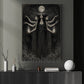 Halloween Full Moon Canvas Painting, Triple Goddess Witch And Black Wolves Wall Art Decor, Spooky Season Poster Gift
