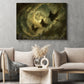 Halloween Flying Witches Canvas Painting, Flying Under Full Moon Spooky Season Wall Art Decor, Halloween Poster Gift For Witch Lover