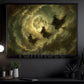 Halloween Flying Witches Canvas Painting, Flying Under Full Moon Spooky Season Wall Art Decor, Halloween Poster Gift For Witch Lover
