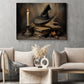 Halloween Witch Hat Canvas Painting, The Witch’s Study Spooky Season Wall Art Decor, Halloween Poster Gift For Witch Lover