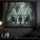 Halloween Ghost Riding Motocross Canvas Painting, Ghost Riders Never Die Wall Art Decor, Spooky Season Poster Gift For Dirt Bike Lover