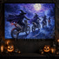 Halloween Witch Motocross Canvas Painting, Witches Ride After Midnight Wall Art Decor, Spooky Season Poster Gift For Dirt Bike Lover