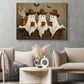 Halloween Cowboy Ghost Canvas Painting, Coffee, Cowboys & Boo’s Cute Wall Art Decor, Spooky Season Poster Gift For Cowboys