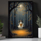 Halloween Cowboy Ghost Canvas Painting, Just A Little Cowboo On A Midnight Swing Wall Art Decor, Spooky Season Poster Gift For Cowboys