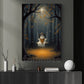 Halloween Cowboy Ghost Canvas Painting, Just A Little Cowboo On A Midnight Swing Wall Art Decor, Spooky Season Poster Gift For Cowboys