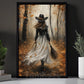 Halloween Cowgirl Witch Canvas Painting, Boots, Brooms & Bad Decisions Wall Art Decor, Fall Spooky Season Poster Gift For Cowgirls, Witch Lover