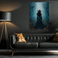 Halloween Cowgirl Witch Canvas Painting, Wicked In The Wild West Wall Art Decor, Spooky Season Poster Gift For Cowgirls, Witch Lover