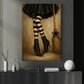 Halloween Witch Legs Canvas Painting, Black And White Striped Stockings Wall Art Decor, Spooky Season Poster Gift For Witch Lover
