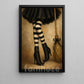 Halloween Witch Legs Canvas Painting, Black And White Striped Stockings Wall Art Decor, Spooky Season Poster Gift For Witch Lover