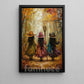 Halloween Three Cowgirl Witches Canvas Painting, Boots, Brooms & Besties Wall Art Decor, Fall Spooky Season Poster Gift For Cowgirls, Witch Lover