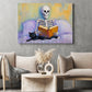 Halloween Skeleton Reading With Cat Canvas Painting, Just One More Chapter Spooky Season Wall Art Decor, Halloween Poster Gift For Skeleton & Cat Lover