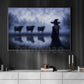 Halloween Witch And Cows Canvas Painting, The Witch Who Whispers To Cows Wall Art Decor, Spooky Season Poster Gift For Cow Lover