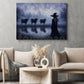 Halloween Witch And Cows Canvas Painting, The Witch Who Whispers To Cows Wall Art Decor, Spooky Season Poster Gift For Cow Lover