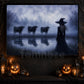 Halloween Witch And Cows Canvas Painting, The Witch Who Whispers To Cows Wall Art Decor, Spooky Season Poster Gift For Cow Lover