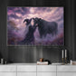 Halloween Witch Black Angus Cow Canvas Painting, The Witch Who Whispers To Cow Wall Art Decor, Spooky Season Poster Gift For Cow Lover