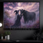 Halloween Witch Black Angus Cow Canvas Painting, The Witch Who Whispers To Cow Wall Art Decor, Spooky Season Poster Gift For Cow Lover