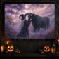 Halloween Witch Black Angus Cow Canvas Painting, The Witch Who Whispers To Cow Wall Art Decor, Spooky Season Poster Gift For Cow Lover