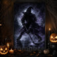 Halloween Witch Hockey Canvas Painting, The Witch Takes The Ice Wall Art Decor, Spooky Season Poster Gift For Hockey Lover