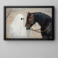Halloween Ghost & Black Horse Canvas Painting, Where Love Outlives Goodbye Wall Art Decor, Spooky Season Poster Gift For Horse Lover
