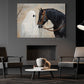 Halloween Ghost & Black Horse Canvas Painting, Where Love Outlives Goodbye Wall Art Decor, Spooky Season Poster Gift For Horse Lover