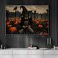 Halloween Wednesday Canvas Painting, Witch Pumpkin Patch Wall Art Decor, Spooky Season Poster Gift For Wednesday Movie Fan