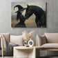 Halloween Witch & Black Horse Canvas Painting, The Witch And Her Midnight Horse Wall Art Decor, Spooky Season Poster Gift For Witch & Horse Lover