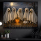 Halloween Ghost Labrador Retriever Dog Canvas Painting, The Golden Ghost Gang Wall Art Decor, Spooky Season Poster Gift For Dog Lover