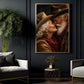 Romantic Christmas Western Santa And Mrs Claus Canvas Painting, A Cowboy Christmas Love Story Wall Art Decor, Xmas Poster Gift For Couple