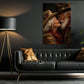 Romantic Christmas Western Santa And Mrs Claus Canvas Painting, A Cowboy Christmas Love Story Wall Art Decor, Xmas Poster Gift For Couple