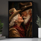 Romantic Christmas Western Santa And Mrs Claus Canvas Painting, A Cowboy Christmas Love Story Wall Art Decor, Xmas Poster Gift For Couple
