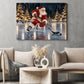 Christmas Hockey Santa Canvas Painting, Santa Claus Playing Ice Hockey Wall Art Decor, Xmas Poster Gift For Hockey Lover