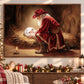 Christmas Western Nativity Canvas Painting, Cowboy Santa Holding Baby Jesus In Manger Wall Art Decor, Xmas Poster Gift For Cowboys