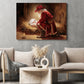 Christmas Western Nativity Canvas Painting, Cowboy Santa Holding Baby Jesus In Manger Wall Art Decor, Xmas Poster Gift For Cowboys