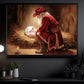 Christmas Western Nativity Canvas Painting, Cowboy Santa Holding Baby Jesus In Manger Wall Art Decor, Xmas Poster Gift For Cowboys