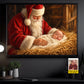 Personalized Christmas Santa And Baby Canvas Painting, Baby's First Christmas Keepsake Wall Art Decor, Xmas Poster Gift