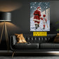 Personalized Christmas Baseball Canvas Painting, Santa's Little Baseball Star Sport Wall Art Decor, Xmas Poster Gift For Baseball Lover