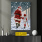 Personalized Christmas Baseball Canvas Painting, Santa's Little Baseball Star Sport Wall Art Decor, Xmas Poster Gift For Baseball Lover