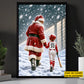Personalized Christmas Baseball Canvas Painting, Santa's Little Baseball Star Sport Wall Art Decor, Xmas Poster Gift For Baseball Lover