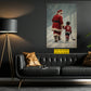 Personalized Christmas Hockey Canvas Painting, Santa's Little Hockey Star Sport Wall Art Decor, Xmas Poster Gift For Hockey Lover