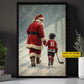 Personalized Christmas Hockey Canvas Painting, Santa's Little Hockey Star Sport Wall Art Decor, Xmas Poster Gift For Hockey Lover