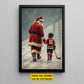 Personalized Christmas Hockey Canvas Painting, Santa's Little Hockey Star Sport Wall Art Decor, Xmas Poster Gift For Hockey Lover