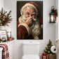 Funny Christmas Toilet Santa Claus Canvas Painting, Santa Smells Something Naughty Bathroom Wall Art Decor, Xmas Restroom Poster Gift