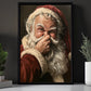 Funny Christmas Toilet Santa Claus Canvas Painting, Santa Smells Something Naughty Bathroom Wall Art Decor, Xmas Restroom Poster Gift