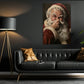 Funny Christmas Toilet Santa Claus Canvas Painting, Santa Smells Something Naughty Bathroom Wall Art Decor, Xmas Restroom Poster Gift