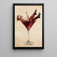 Funny Christmas Santa Claus Martini Canvas Painting, Santa's Happy Hour Wall Art Decor, Xmas Poster Gift For Wine Lover
